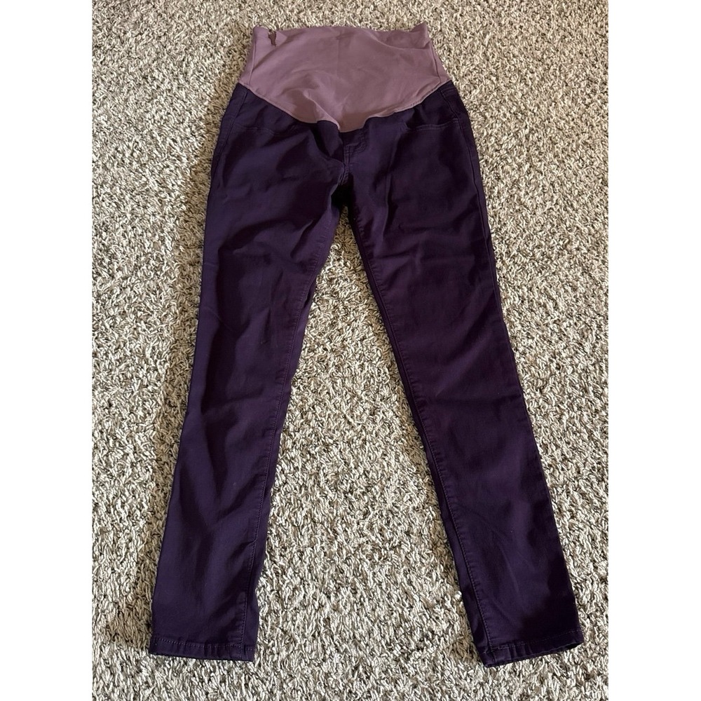Women's Purple Maternity High Rise Elasticโ Band Pants Size Small